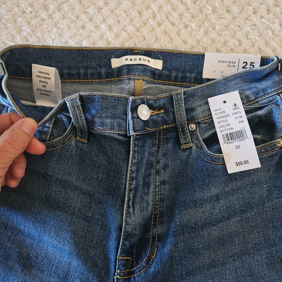 PacSun High Rise Skinny Jeans with Front Slit Detail – Size 25 - Picture 5 of 11